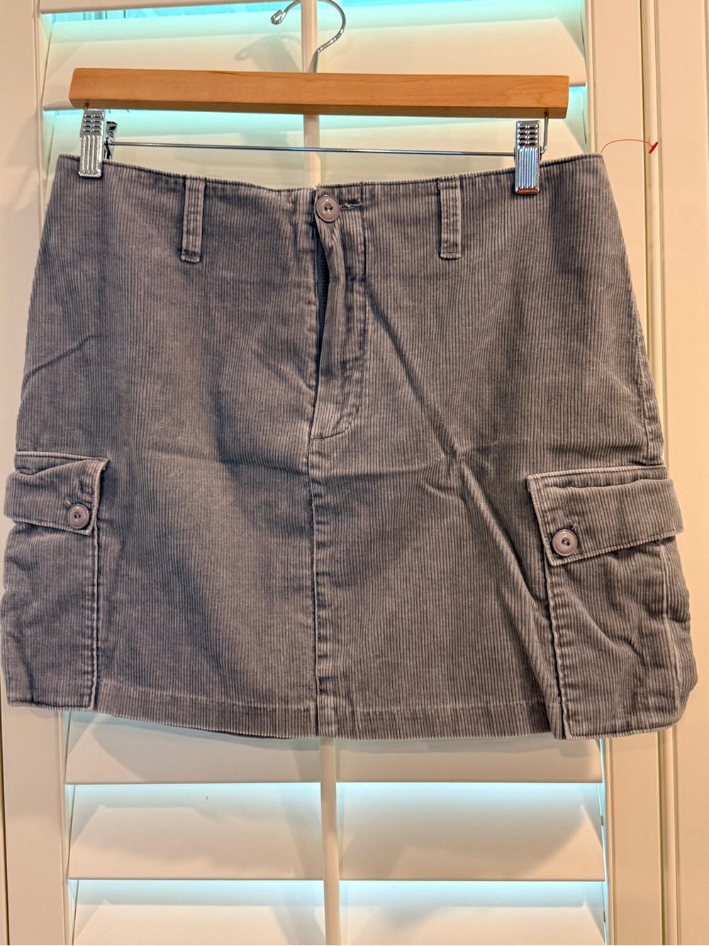 J. Crew Corduroy Mini Skirt in Light Gray